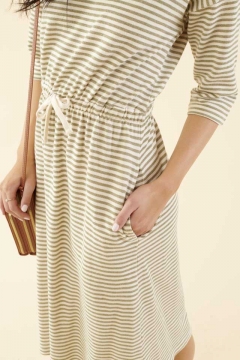 Drop-Shoulder Drawstring Dress